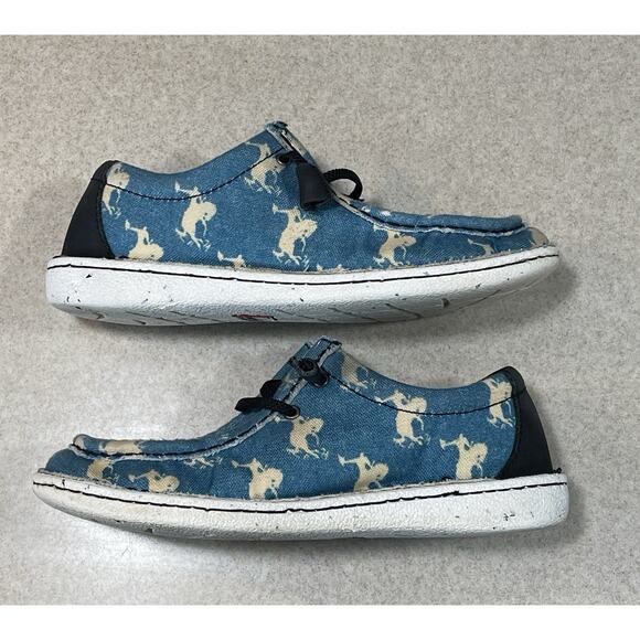 Justin Women’s Hazer Size 6.5 M Turquoise & Bronc Round Leather & Fabric Slip-On - Picture 6 of 9